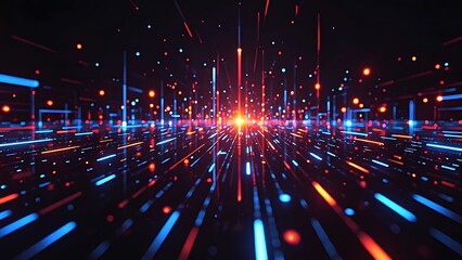 Obraz premium Abstract Digital Stream: Data Flow Visualization