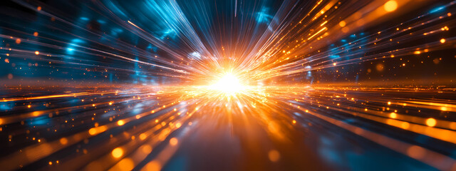 Obraz premium Abstract Energy Convergence with Radiant Glow