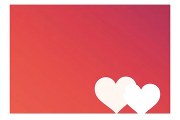 Romantic gradient background with two hearts