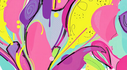 Fototapeta premium Bright and colorful abstract design with vibrant shapes and patterns. Generative AI