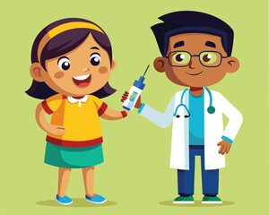 Vaccination Campaign: Empowering Health with a Caring Touch vector