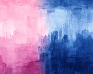 A vibrant abstract painting featuring a gradient of pink and blue hues, creating a soothing and artistic atmosphere.
