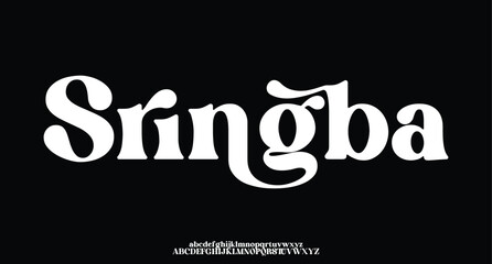 Sringba, premium luxury elegant alphabet letters and numbers. Vintage wedding typography classic serif font decorative vintage retro. creative vector illustration