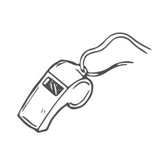 whistle isolated on white background, vector illustration