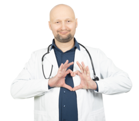 Doctor Smiling and Making a Heart Gesture