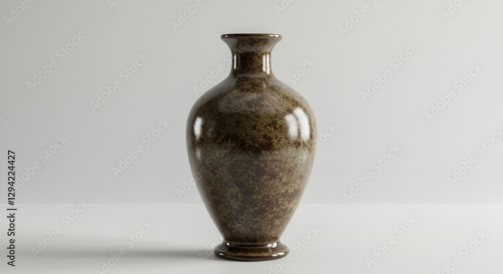 Poster a brown vase sits on a white background. the vase is empty and has a simple, elegant design. the whi