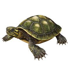 Obraz premium 3D vector icon of Map turtle isolated on transparency background