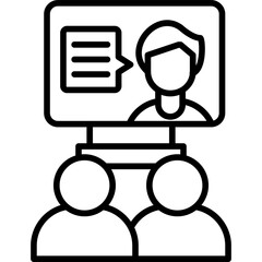 Video Conference Icon Vector Element
