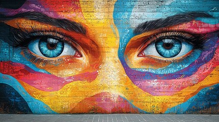 Street art graffiti mural, colorful and detailed, urban culture, artistic expression