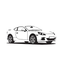 Naklejka premium Transport super car logo silhouette minimalist vector design creative illustration.