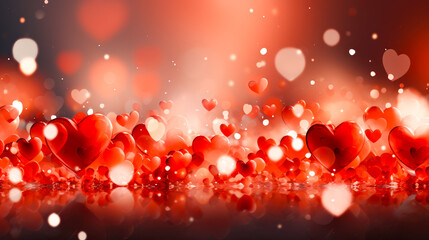 Obraz premium Colorful hearts floating in a dreamy background create a romantic atmosphere for special occasions or celebrations