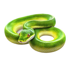 Fototapeta premium 3D vector icon of Green tree python isolated on transparency background