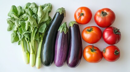 Creative Summer Vegetable Arrangement on Clean White Background