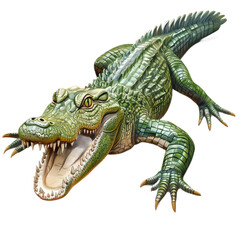 Obraz premium 3D vector icon of Orinoco crocodile isolated on transparency background