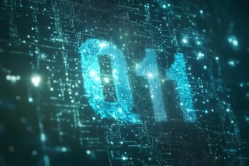 Digital Realm: abstract digital artwork with the text "Q11" appears in a luminous, futuristic, and tech-inspired setting, hinting at innovation and data analysis.