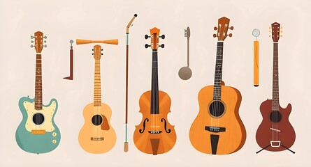 Naklejka premium guitar and musical instruments