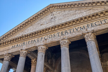 Pantheon Exterior with Columns and Pediment