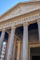 Pantheon Exterior with Columns and Pediment