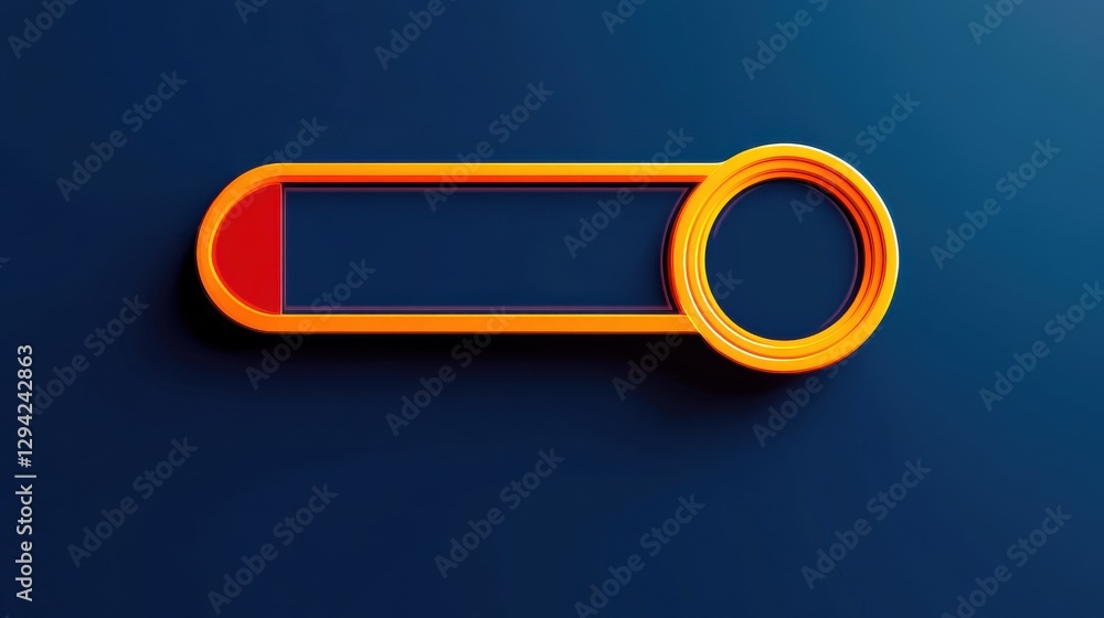 Poster a minimalist design featuring a toggle switch with an orange outline and a red section, set against 