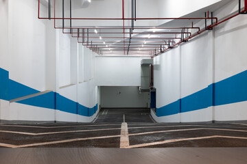 The road to the underground parking lot
