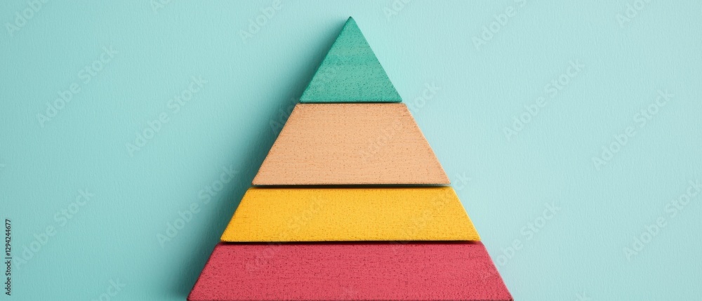 Poster goal setting infographics concept. minimalist geometric infographic visualizing effective hierarchic