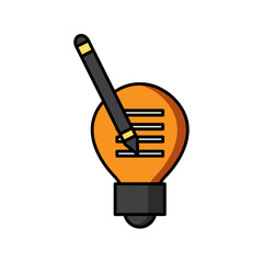 Vector image of a light bulb icon with a white background