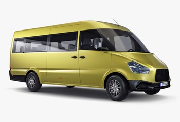 Illustration 3D Generic Passenger Van with Modern Design for City and Public Transport