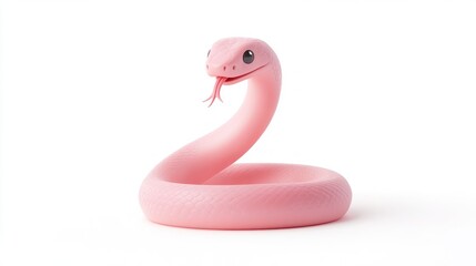 Fototapeta premium Pink snake coiled, studio shot