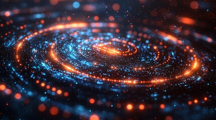 Minimalist glowing verification seal, abstract network, flowing lines, secure data