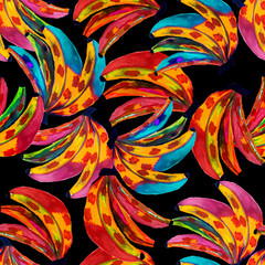 banana seamless floral pattern