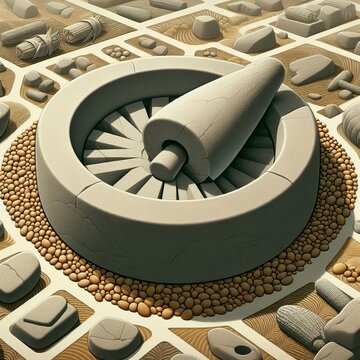 Flat stone grinding surfaces used by the Olmecs for processing m