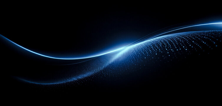 Smooth blue waves with golden accents. Modern waves for wallpaper, poster and banner purposes.