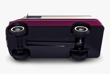 Illustration 3D Generic Retro Cargo Van with Classic Vintage Design for Commercial Transport