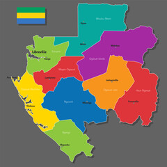 Obraz premium Vector map of Gabon