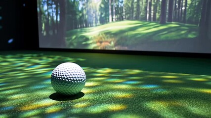 Indoor Golf Simulator with Realistic Graphics for Training and Fun - Powered by Adobe