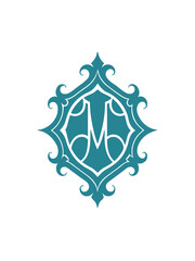 Ornate monogram vector graphic design.