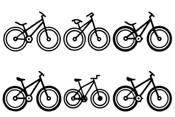Obraz premium set of Mountain bike silhouette vector illustration