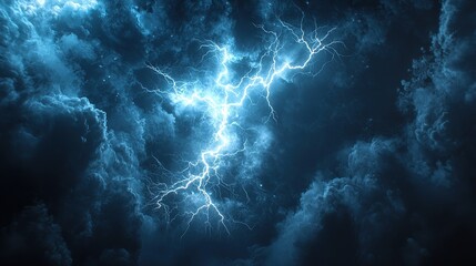 Obraz premium realistic lightning on pure black background, 8k image