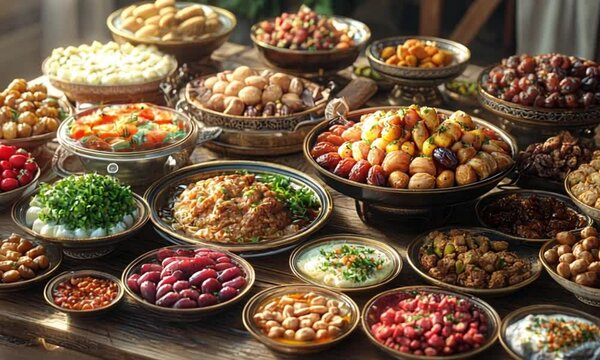 Iftar dishes include sweet foods