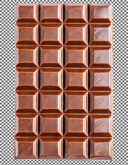 Irresistible Chocolate Bar with Perfect Square Shapes for Delight on transparent background, png, psd
