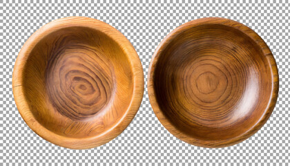 empty wooden bowl, Handcrafted Wooden Bowl with Unique Grain Patterns for Dining on transparent background, png, psd
