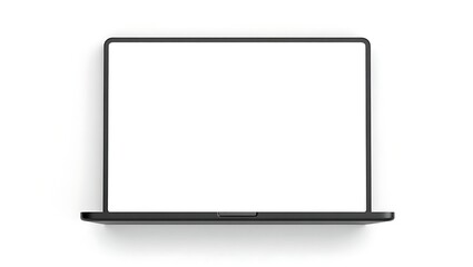Floating Black Tablet with Empty White Screen 