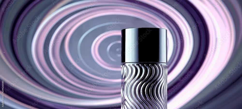 Aufkleber dynamic spiral reflections and metallic cylindrical object against a vortex background