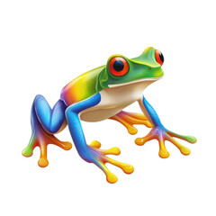 Obraz premium 3D vector icon of Malagasy rainbow frog isolated on transparency background