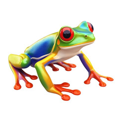 Obraz premium 3D vector icon of Malagasy rainbow frog isolated on transparency background