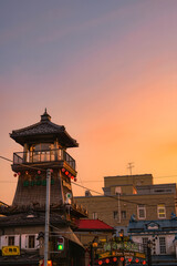 night view of Chinese temple