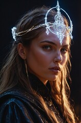 Mystic Seer – Fantasy Sorceress with Glowing Arcane Crown