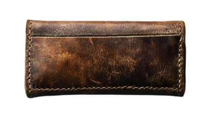 Photo - Rustic Leather Wallet Backdrop with Stitching Detail on Black