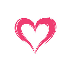 Elegant Abstract Pink Heart Icon