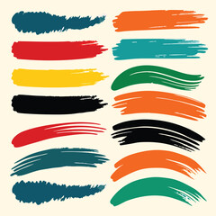 Obraz premium set of watercolor paint strokes